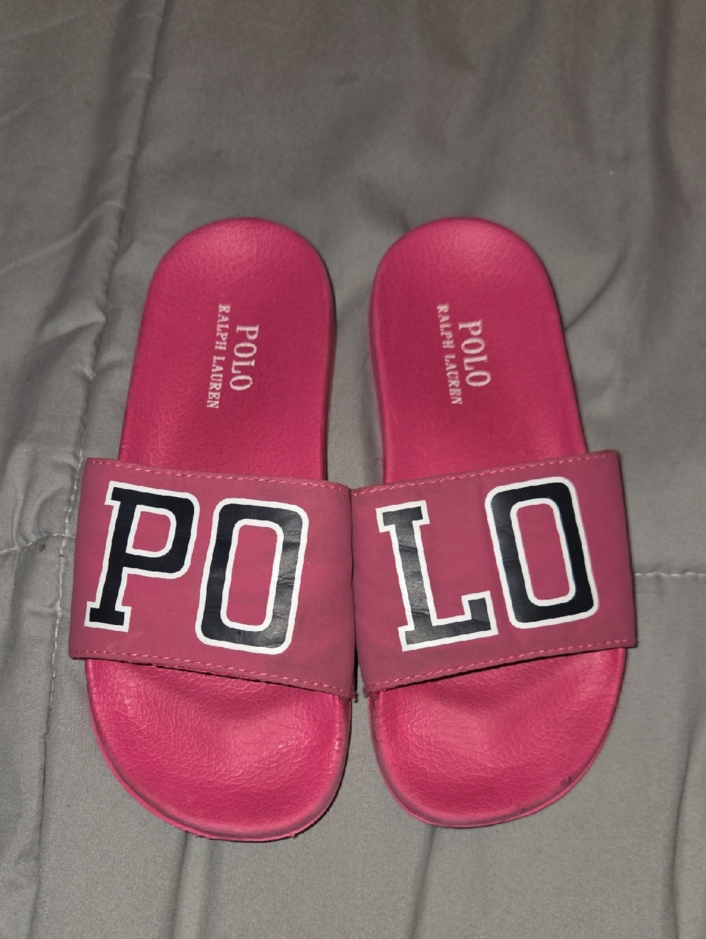 Polo by Ralph Lauren Hot Pink Kids Slide Sandals